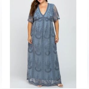 NWTs Pinkblush lace mesh overlay maxi dress XL